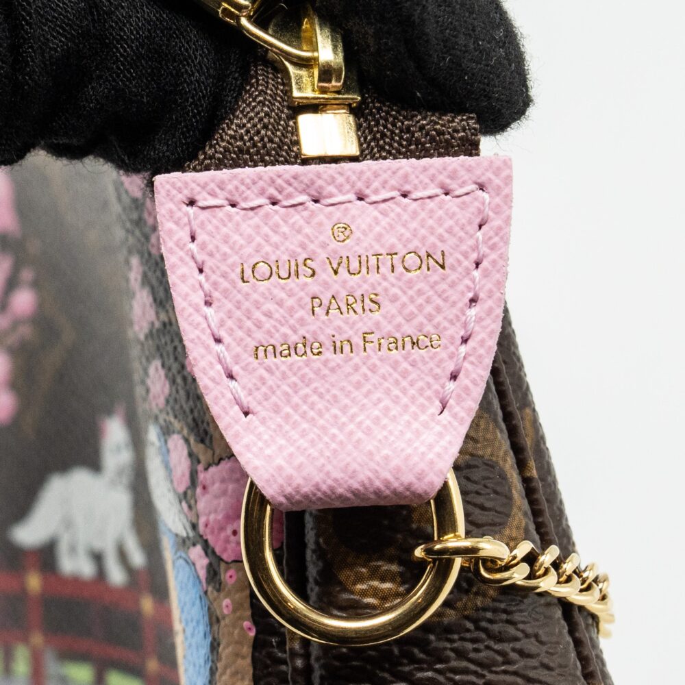 AAA Replica Louis Vuitton LV MINI POCHETTE ACCESSORIES 2021 CHRISTMAS LIMITED EDITION JAPANESE GARDEN SAKURA GHW