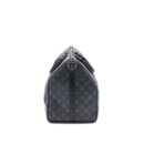 AAA Replica Louis Vuitton LV KEEPALL BANDOULIERE 50 MONOGRAM ECLIPSE CANVAS BLACK/GREY BLACK HARDWARE (NEW VERSION)