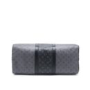 AAA Replica Louis Vuitton LV KEEPALL BANDOULIERE 50 MONOGRAM ECLIPSE CANVAS BLACK/GREY BLACK HARDWARE (NEW VERSION)