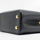 AAA Replica Louis Vuitton LV CAPUCINES MINI TAURILLON BLACK GHW