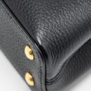 AAA Replica Louis Vuitton LV CAPUCINES MINI TAURILLON BLACK GHW
