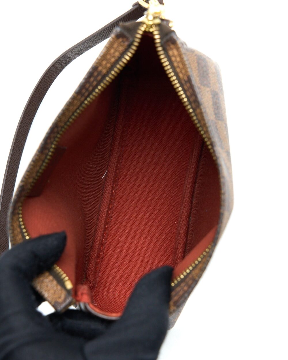AAA Replica Louis Vuitton LV MINI CLUTCH DAMIER EBENE CANVAS GHW