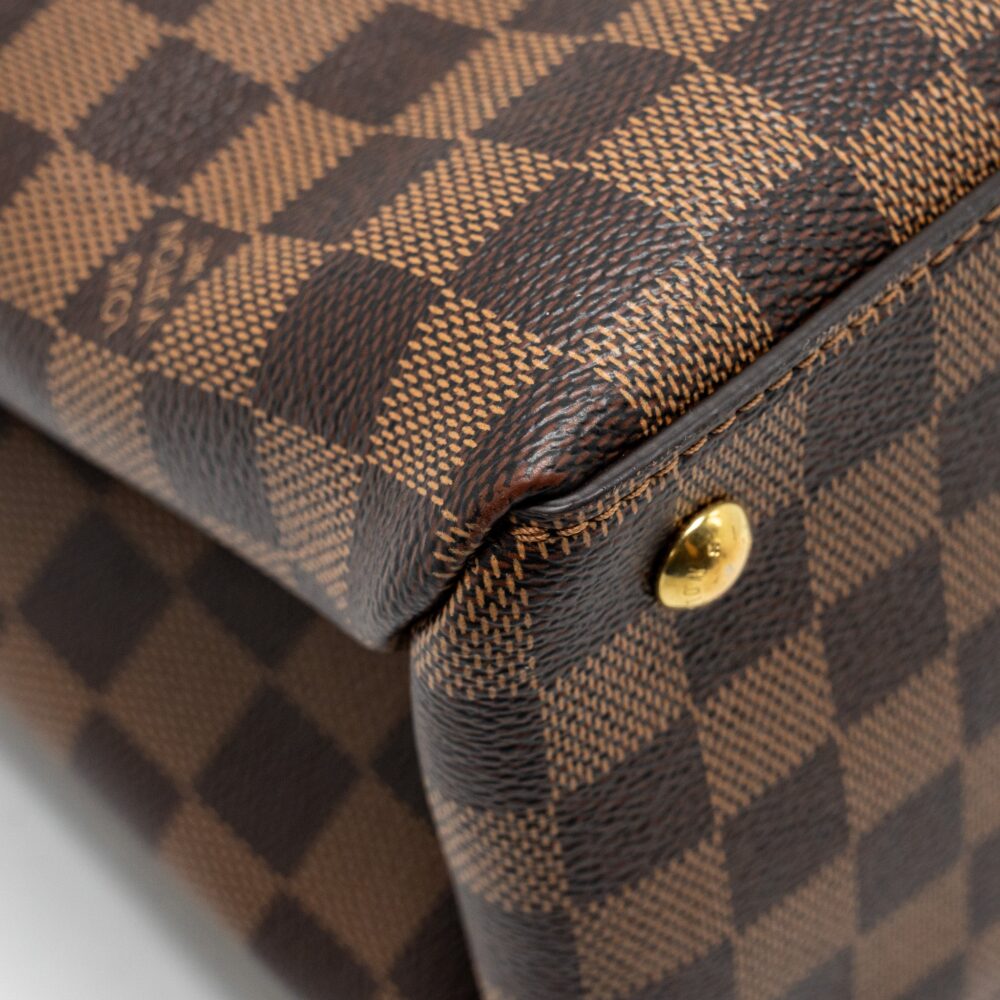 AAA Replica Louis Vuitton LV RIVERSIDE TOTE BAG DAMIER EBENE CANVAS RED/BROWN GHW
