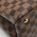 AAA Replica Louis Vuitton LV RIVERSIDE TOTE BAG DAMIER EBENE CANVAS RED/BROWN GHW