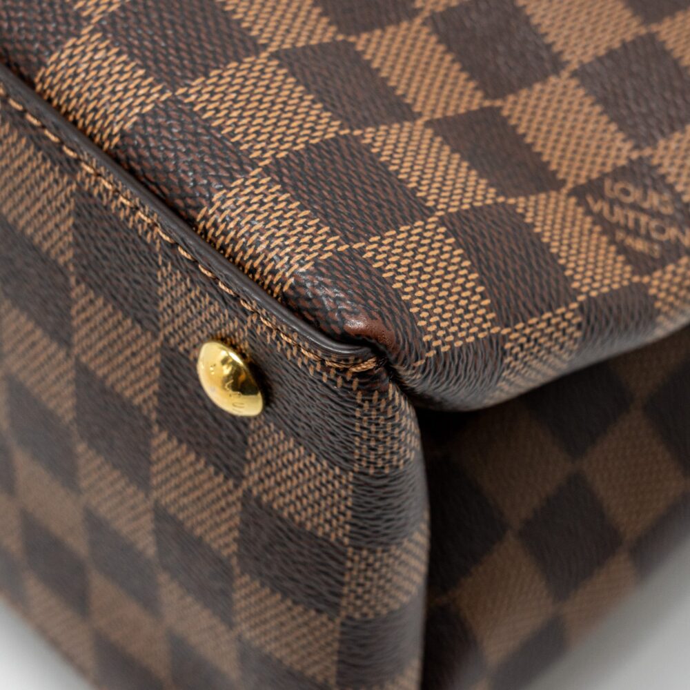 AAA Replica Louis Vuitton LV RIVERSIDE TOTE BAG DAMIER EBENE CANVAS RED/BROWN GHW