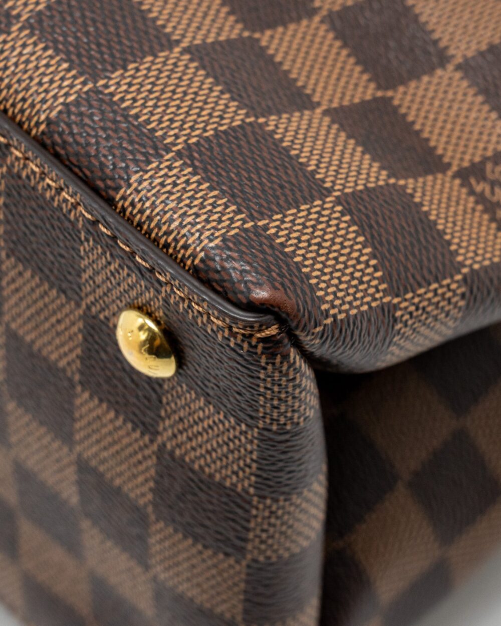 AAA Replica Louis Vuitton LV RIVERSIDE TOTE BAG DAMIER EBENE CANVAS RED/BROWN GHW