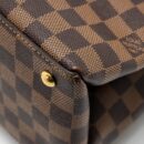 AAA Replica Louis Vuitton LV RIVERSIDE TOTE BAG DAMIER EBENE CANVAS RED/BROWN GHW