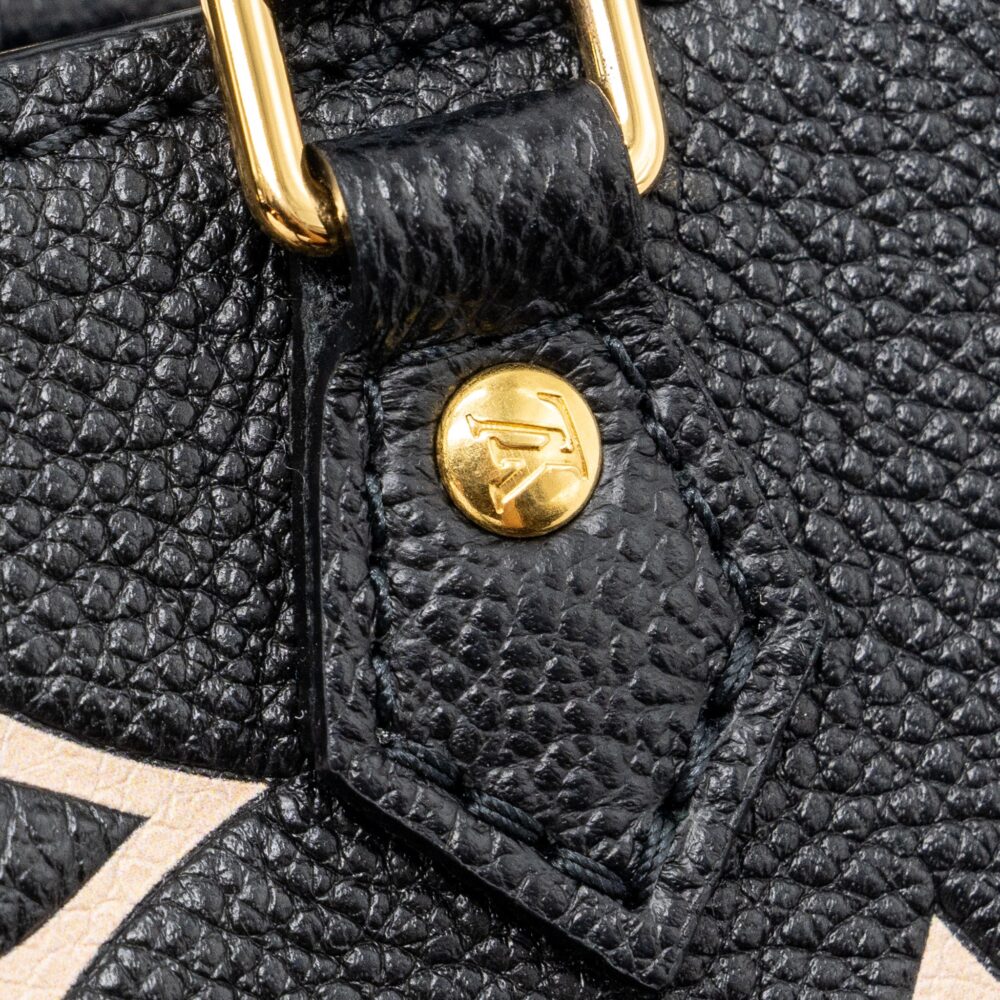 AAA Replica Louis Vuitton LV PETIT SAC PLAT MONOGRAM EMPREINTE BLACK/ BEIGE GHW (NEW VERSION)
