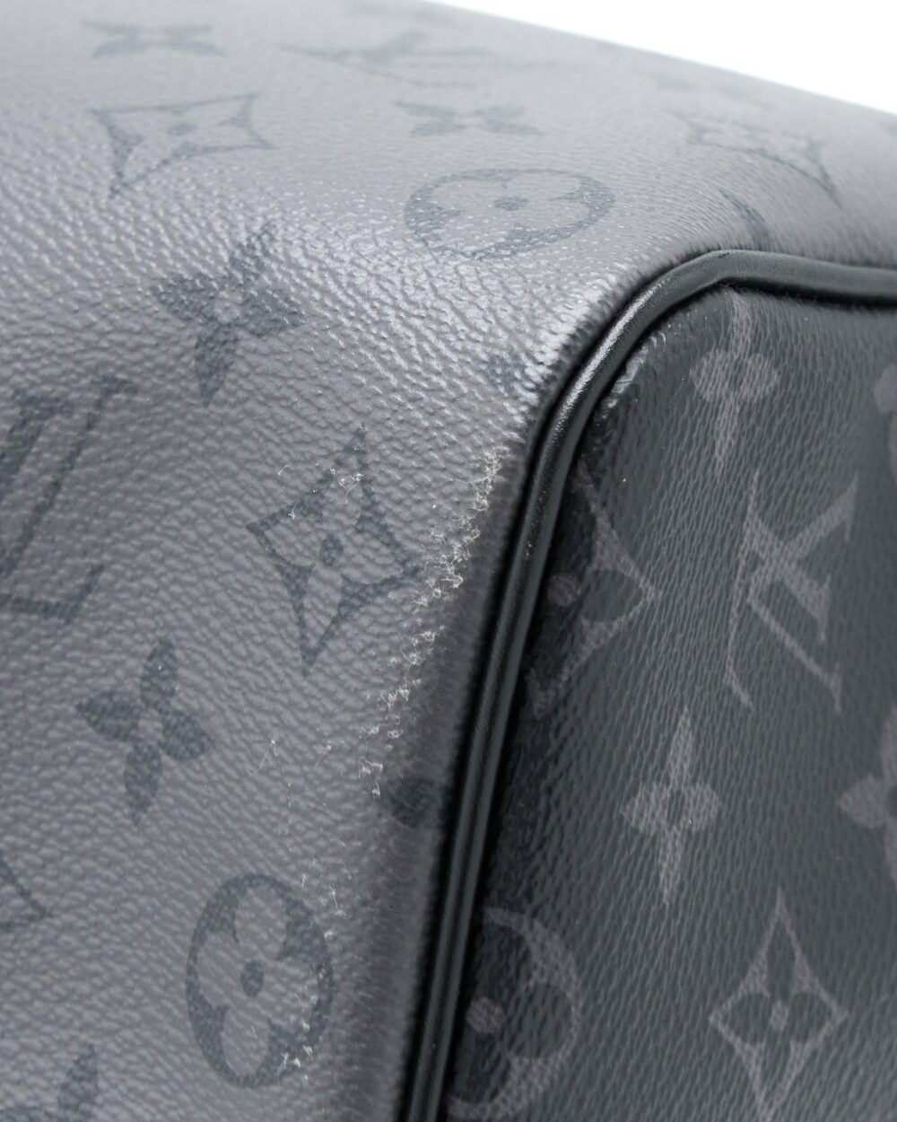 AAA Replica Louis Vuitton LV KEEPALL BANDOULIERE 50 MONOGRAM ECLIPSE CANVAS BLACK/GREY BLACK HARDWARE (NEW VERSION)