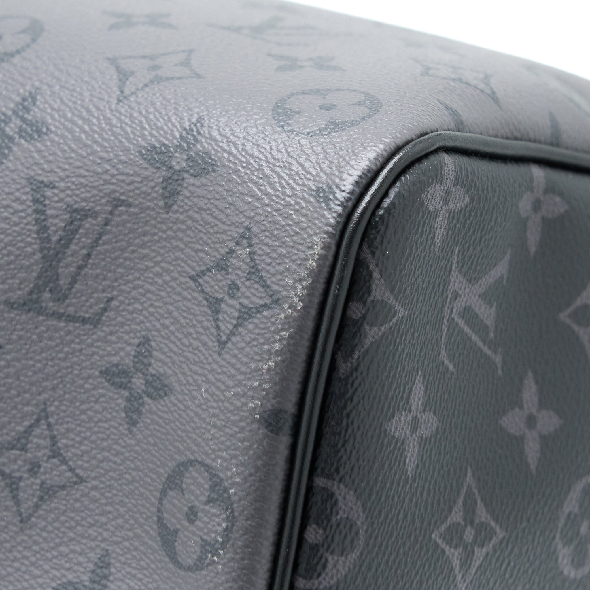 AAA Replica Louis Vuitton LV KEEPALL BANDOULIERE 50 MONOGRAM ECLIPSE CANVAS BLACK/GREY BLACK HARDWARE (NEW VERSION)
