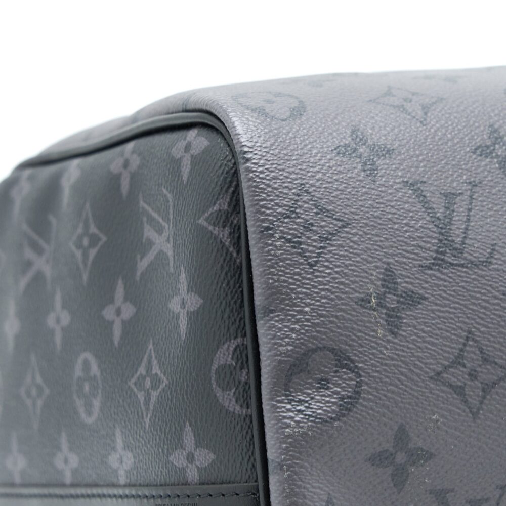 AAA Replica Louis Vuitton LV KEEPALL BANDOULIERE 50 MONOGRAM ECLIPSE CANVAS BLACK/GREY BLACK HARDWARE (NEW VERSION)