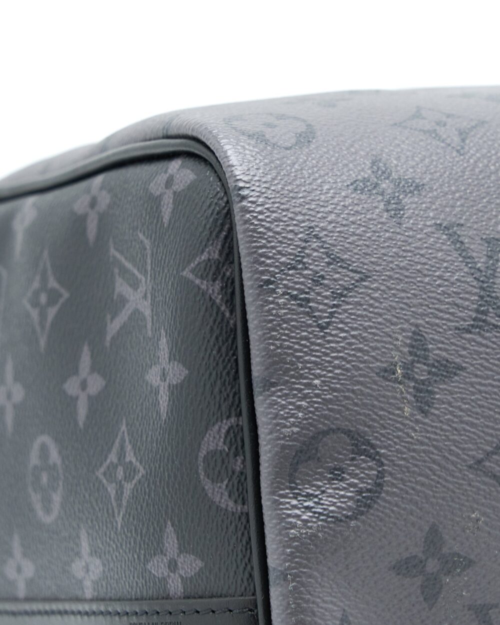 AAA Replica Louis Vuitton LV KEEPALL BANDOULIERE 50 MONOGRAM ECLIPSE CANVAS BLACK/GREY BLACK HARDWARE (NEW VERSION)