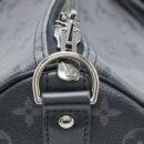 AAA Replica Louis Vuitton LV KEEPALL BANDOULIERE 50 MONOGRAM ECLIPSE CANVAS BLACK/GREY BLACK HARDWARE (NEW VERSION)