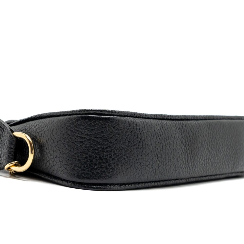 AAA Replica Louis Vuitton LV MINI POCHETTE ACCESSORIES MONOGRAM EMPREINTE BLACK/ BEIGE GHW