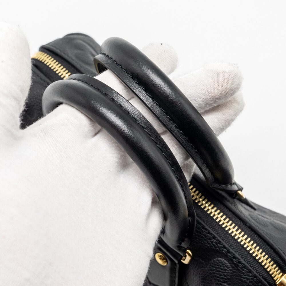 AAA Replica Louis Vuitton LV SPEEDY 20 BANDOULIERE MONOGRAM EMPREINTE BLACK GHW