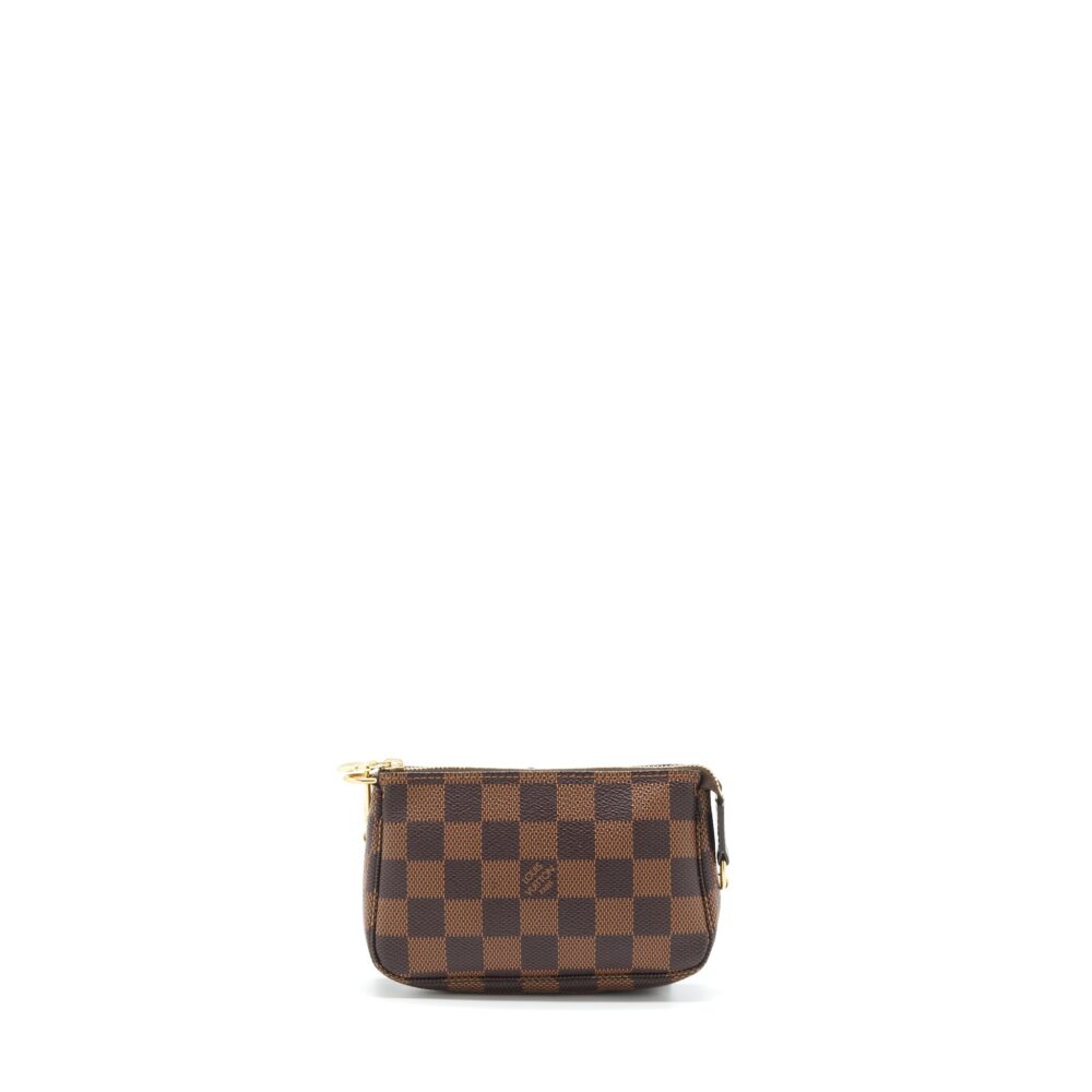 AAA Replica Louis Vuitton LV MINI POCHETTE DAMIER EBENE GHW