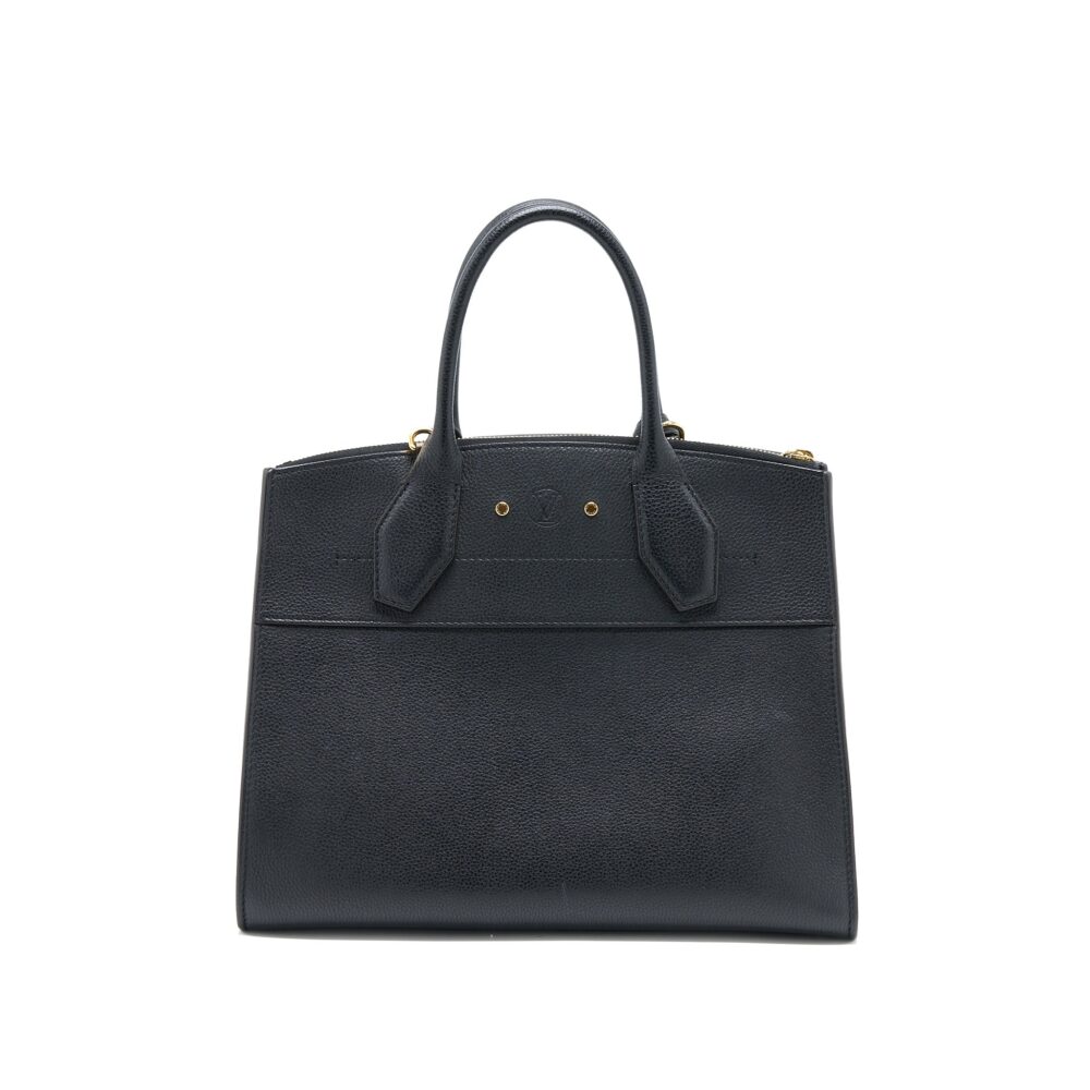 AAA Replica Louis Vuitton LV CITY STEAMER MM GRAINED CALFSKIN BLACK GHW