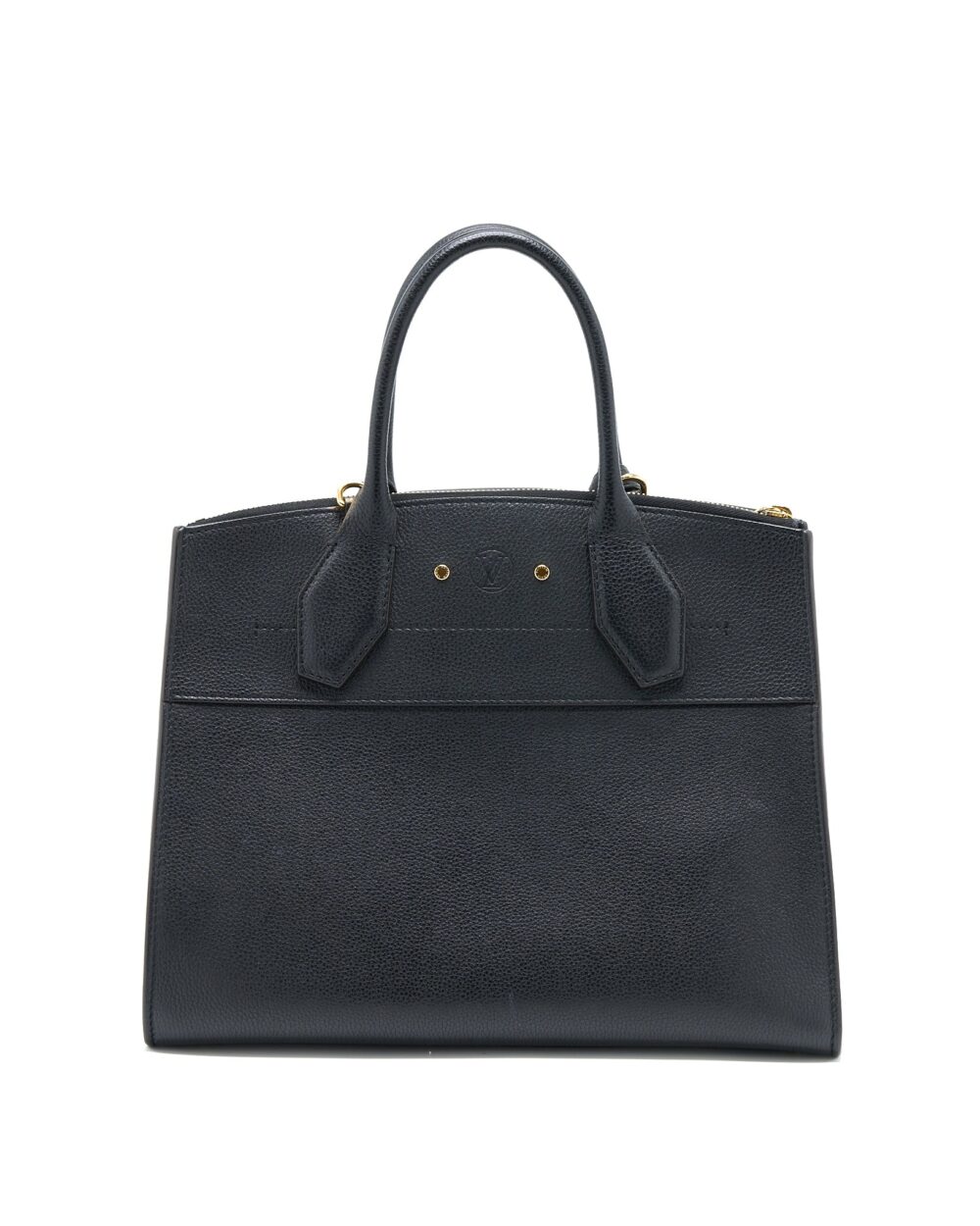 AAA Replica Louis Vuitton LV CITY STEAMER MM GRAINED CALFSKIN BLACK GHW