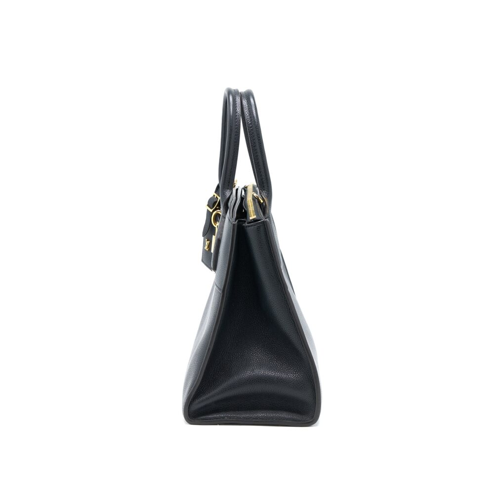 AAA Replica Louis Vuitton LV CITY STEAMER MM GRAINED CALFSKIN BLACK GHW