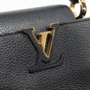 AAA Replica Louis Vuitton LV CAPUCINES MINI TAURILLON BLACK GHW