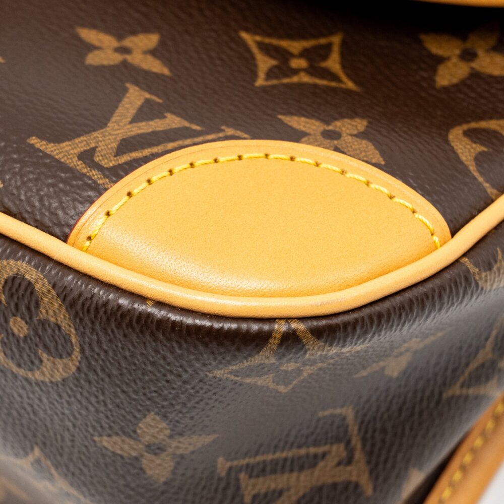 AAA Replica Louis Vuitton LV DIANE BAG WITH FUCHSIA STRAP MONOGRAM CANVAS GHW