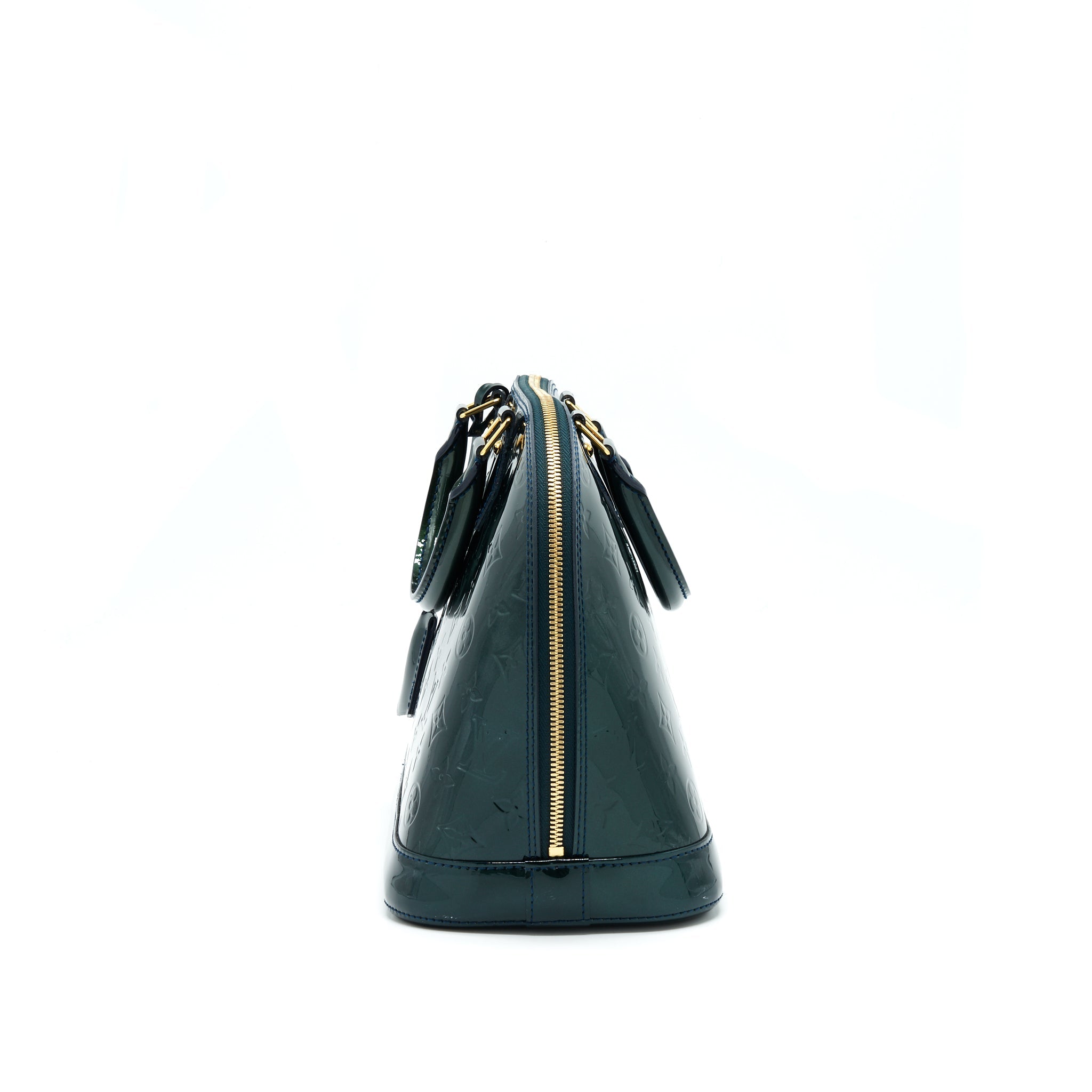 AAA Replica Louis Vuitton LV ALMA PM IN PATENT FORREST GREEN