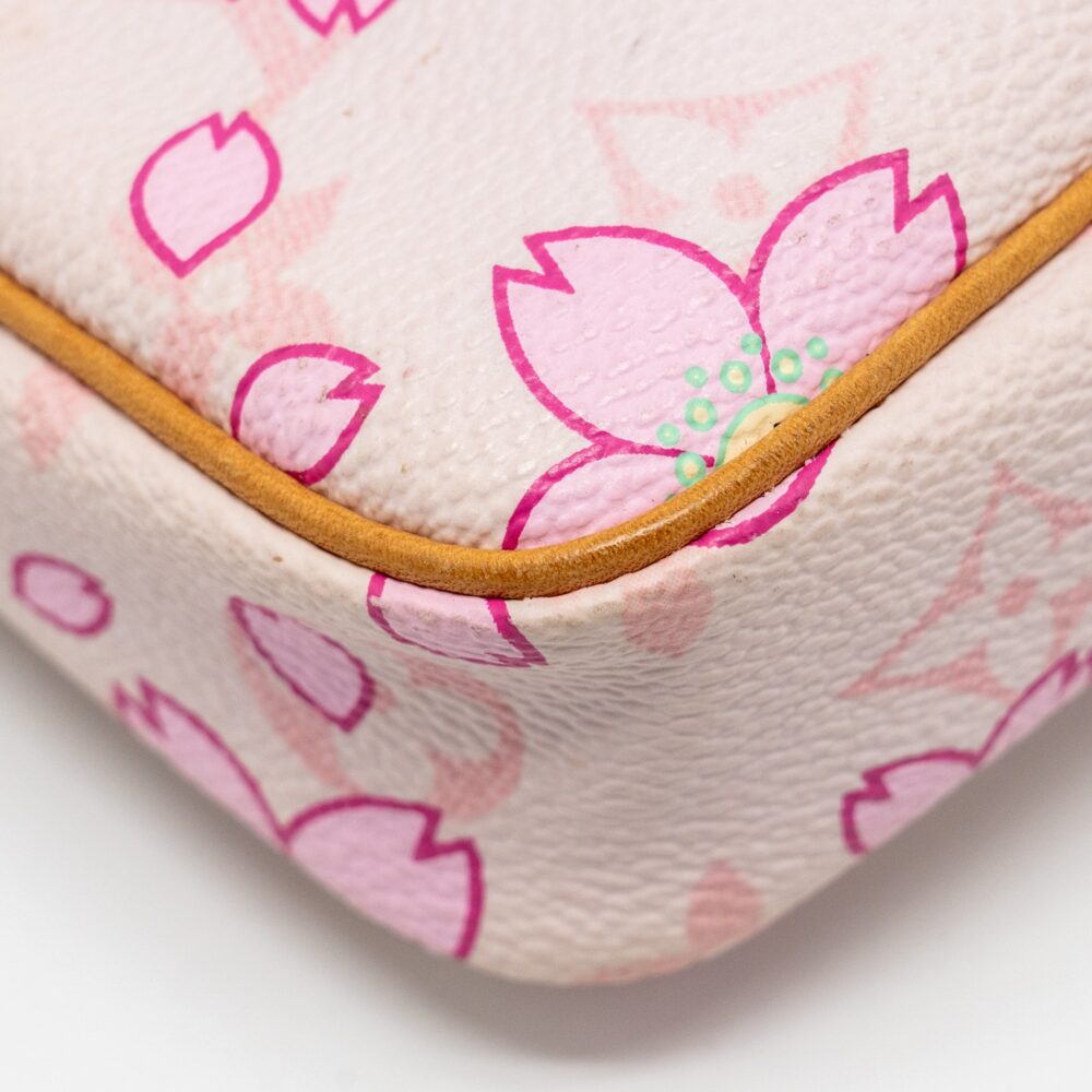 AAA Replica Louis Vuitton LV POCHETTE ACCESSORIES MURAKAMI CHERRY BLOSSOM PINK GHW