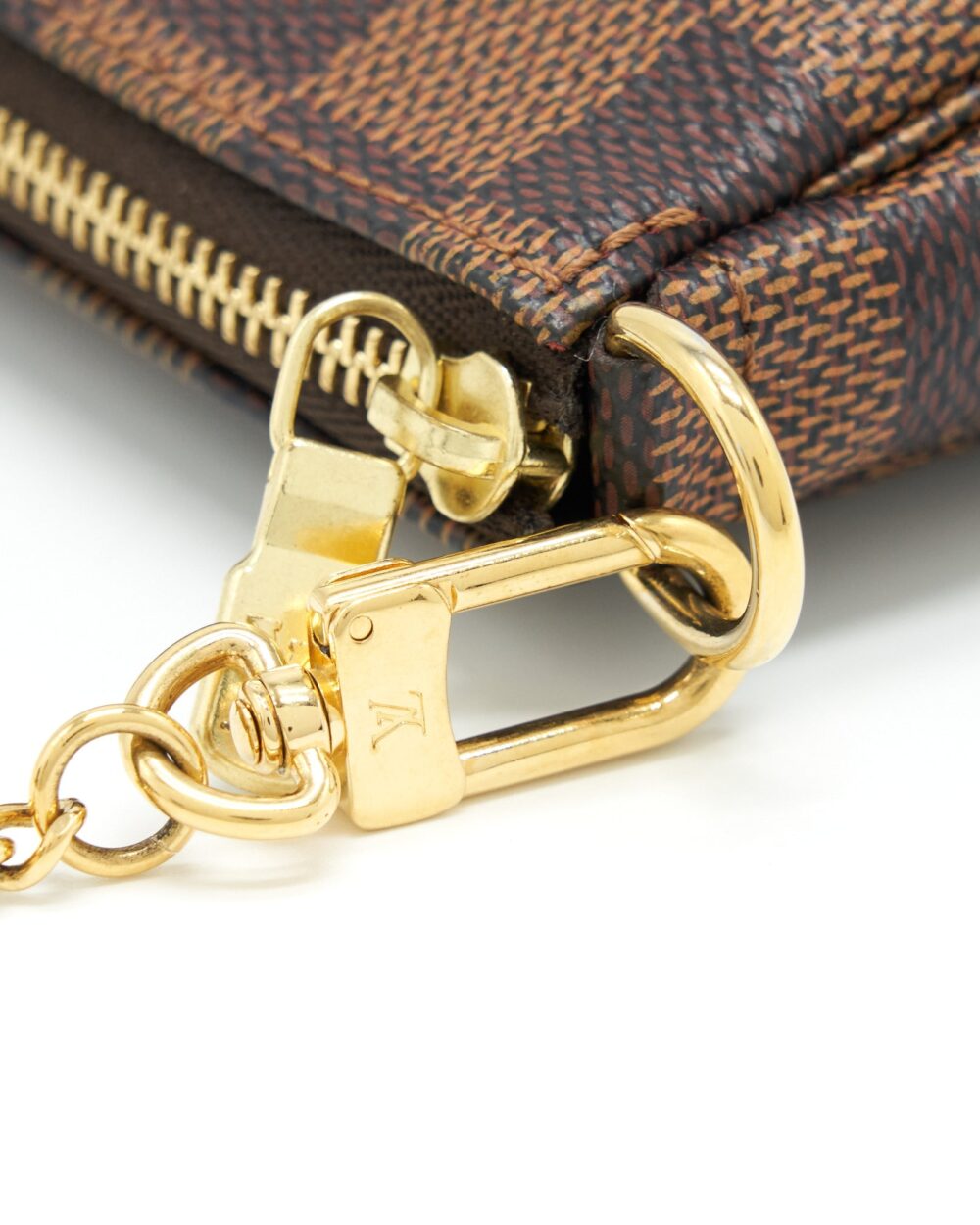 AAA Replica Louis Vuitton LV MINI POCHETTE DAMIER EBENE GHW