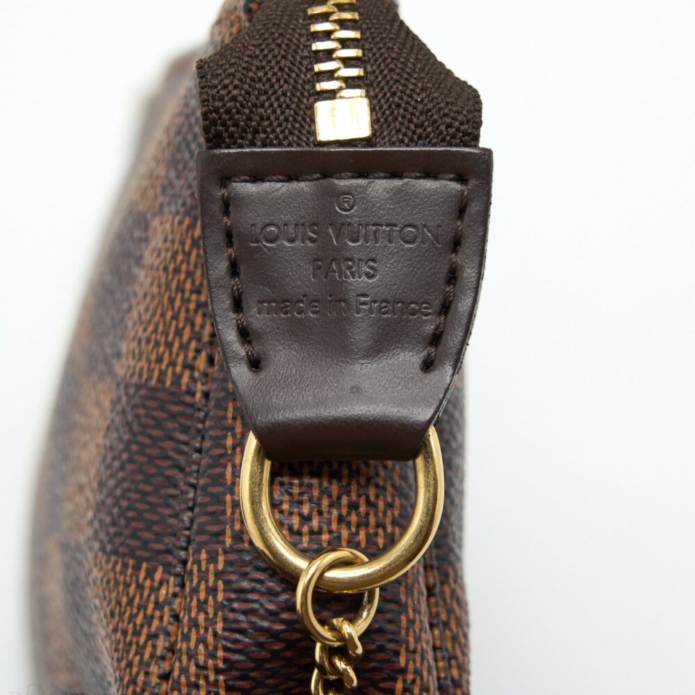 AAA Replica Louis Vuitton LV MINI POCHETTE DAMIER EBENE GHW