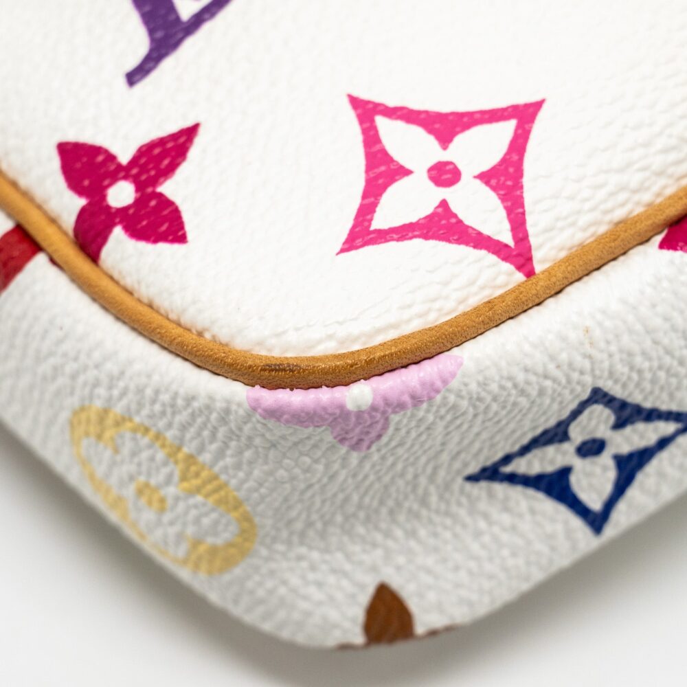 AAA Replica Louis Vuitton LV POCHETTE ACCESSORIES CANVAS WHITE MULTICOLOUR GHW