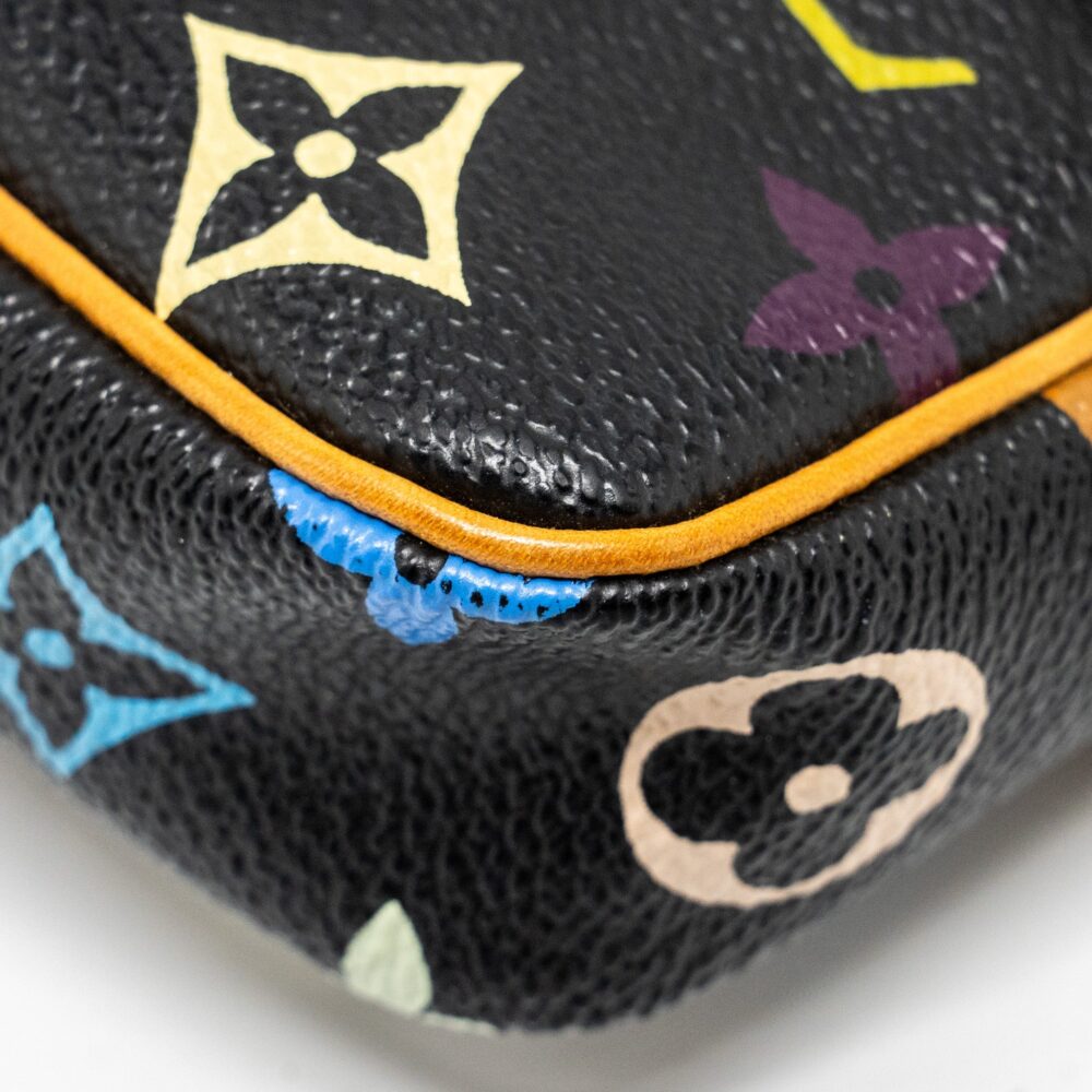 AAA Replica Louis Vuitton LV POCHETTE ACCESSORIES CANVAS BLACK MULTICOLOUR GHW