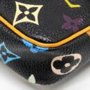 AAA Replica Louis Vuitton LV POCHETTE ACCESSORIES CANVAS BLACK MULTICOLOUR GHW