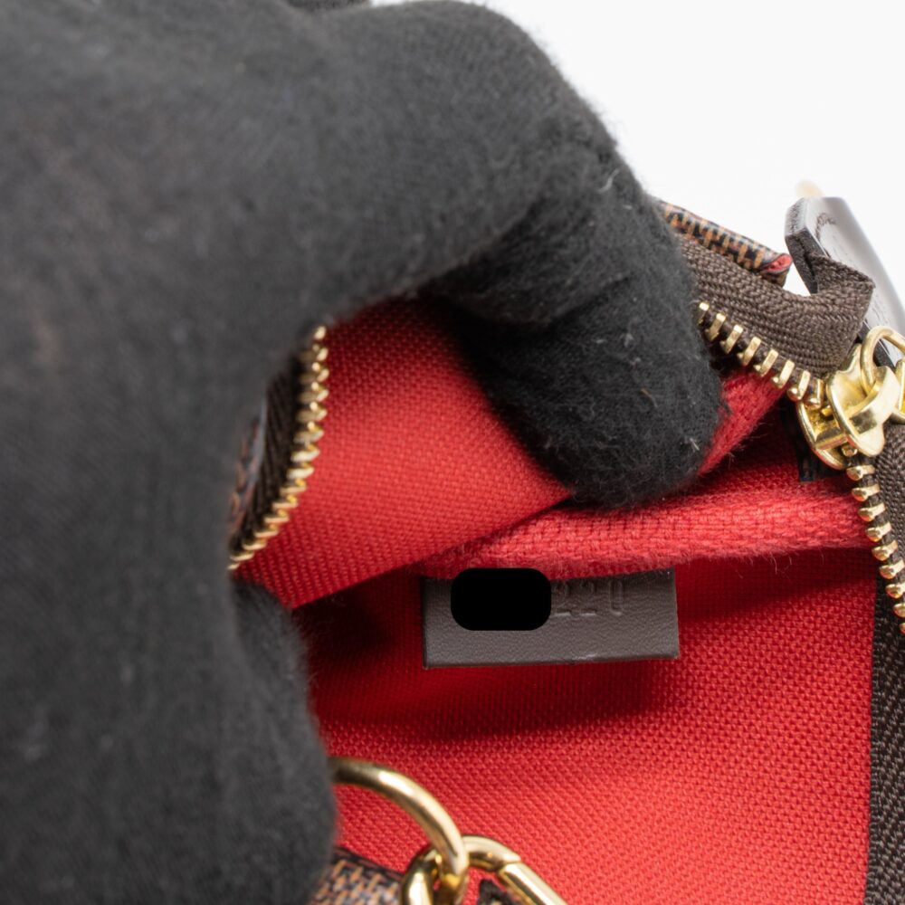 AAA Replica Louis Vuitton LV MINI POCHETTE ACCESSORIES DAMIER EBENE CANVAS GHW