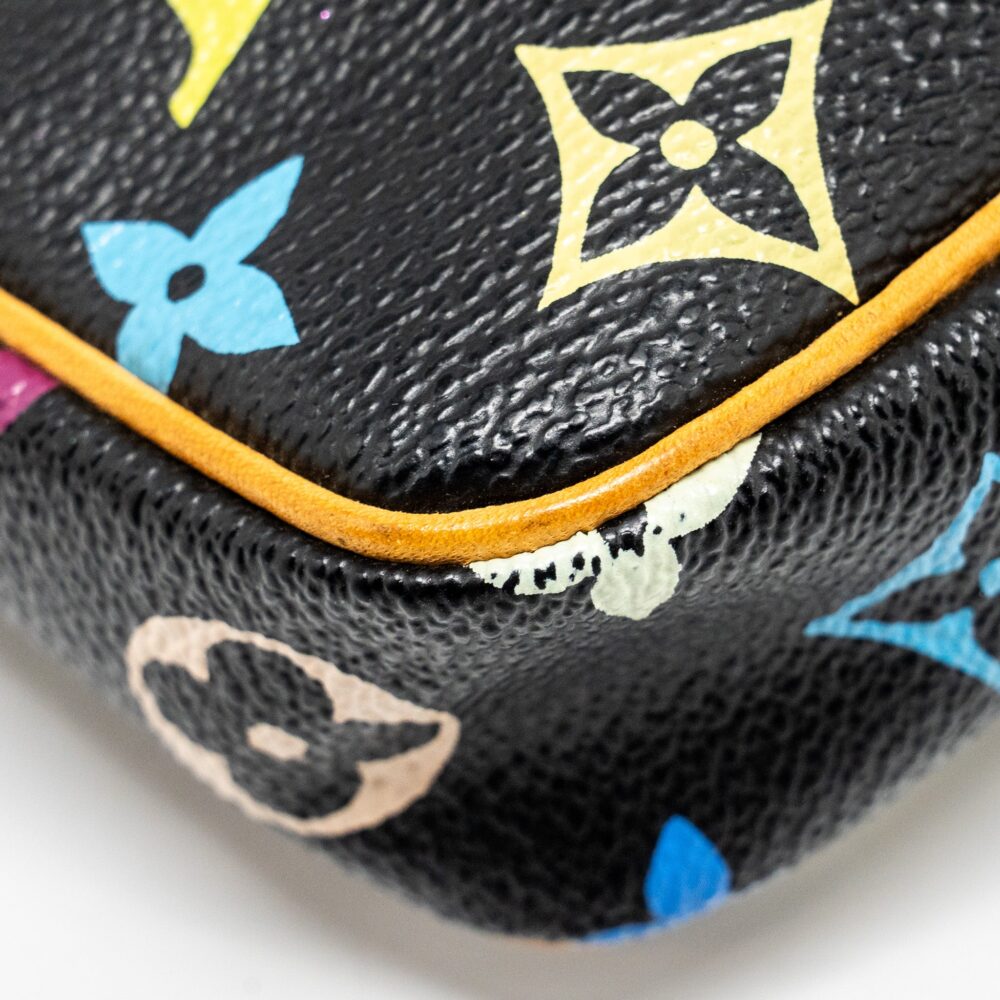 AAA Replica Louis Vuitton LV POCHETTE ACCESSORIES CANVAS BLACK MULTICOLOUR GHW