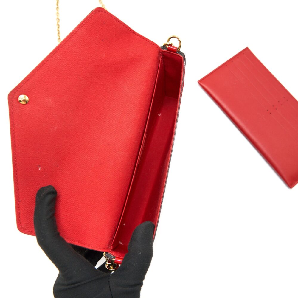AAA Replica Louis Vuitton LV POCHETTE FELICIE MONOGRAM PATENT LEATHER