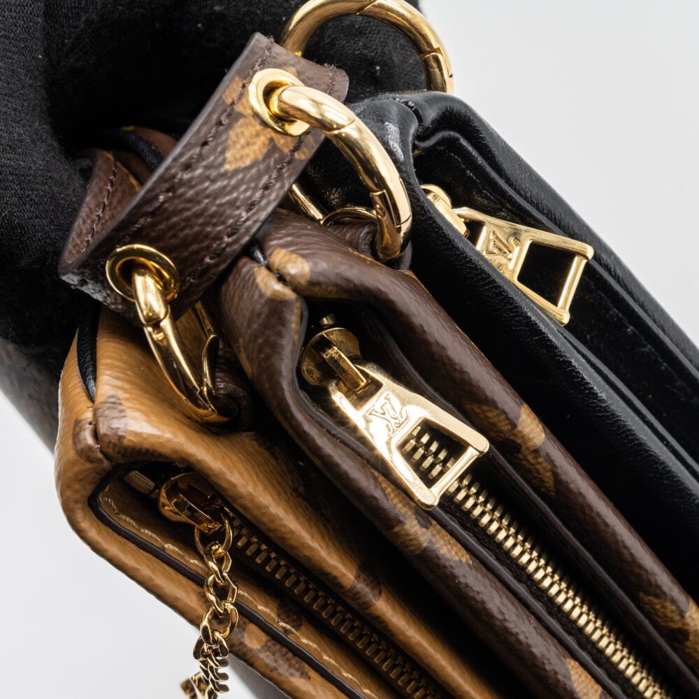 AAA Replica Louis Vuitton LV LV3 POCHETTE SHOULDER BAG REVERSE MONOGRAM CANVAS LAMBSKIN GHW