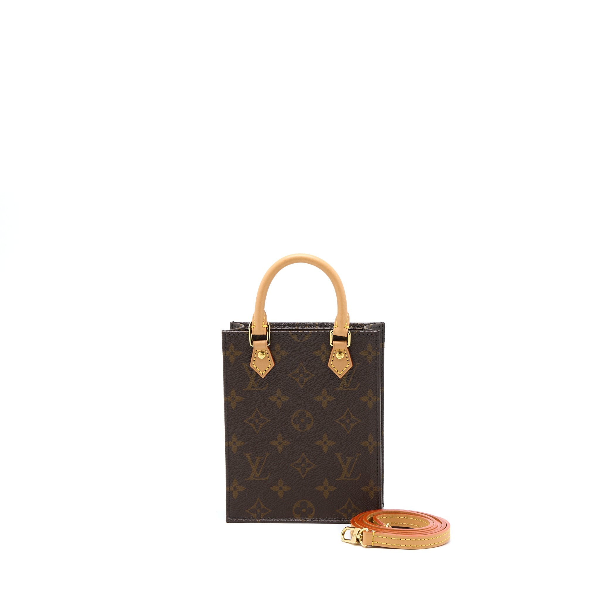 AAA Replica Louis Vuitton LV PETIT SAC PLAT MONOGRAM CANVAS GHW (NEW VERSION)