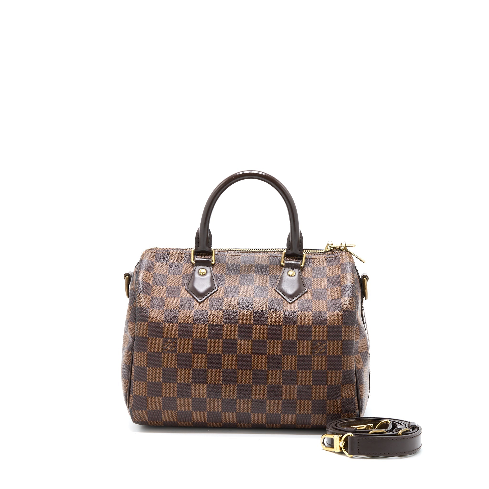 AAA Replica Louis Vuitton LV SPEEDY BANDOULIERE 25 DAMIER EBENE CANVAS GHW