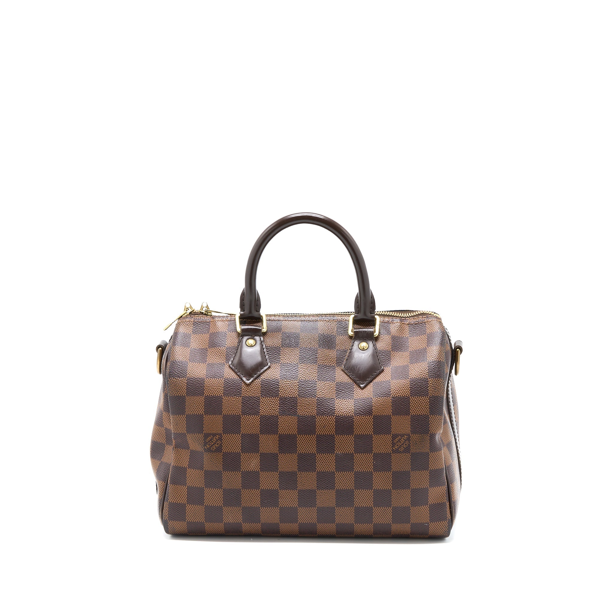 AAA Replica Louis Vuitton LV SPEEDY BANDOULIERE 25 DAMIER EBENE CANVAS GHW