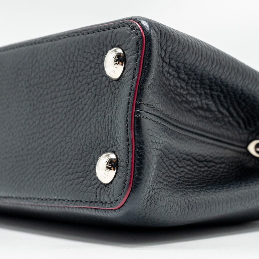 AAA Replica Louis Vuitton LV CAPUCINES BB TAURILLON NAVY SHW