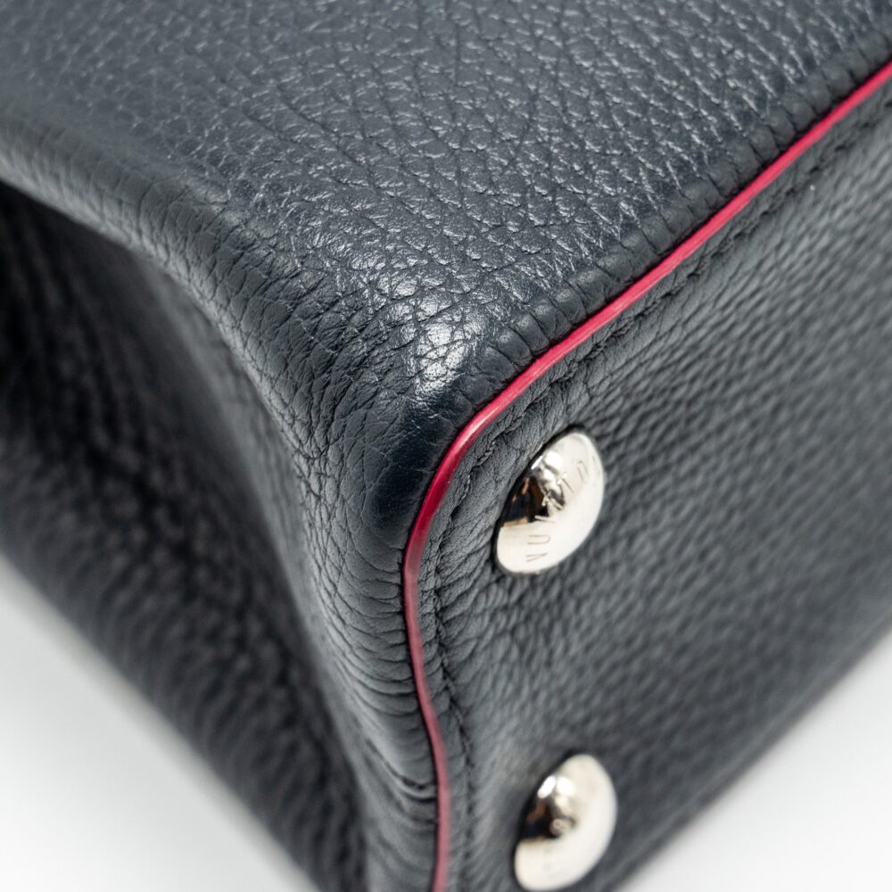 AAA Replica Louis Vuitton LV CAPUCINES BB TAURILLON NAVY SHW