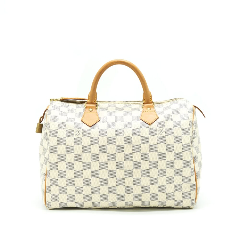 AAA Replica Louis Vuitton LV SPEEDY 30 DAMIER AZUR CANVAS GHW