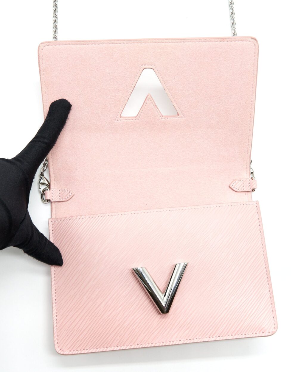 AAA Replica Louis Vuitton LV TWIST WALLET ON CHAIN EPI PINK SHW