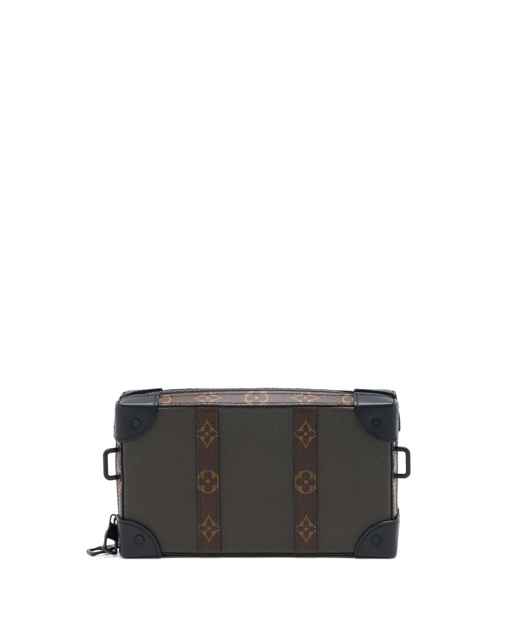 AAA Replica Louis Vuitton LV SOFT TRUNK WALLET TAIGA/MONOGRAM CANVAS KHAKI GREEN BLACK HARDWARE