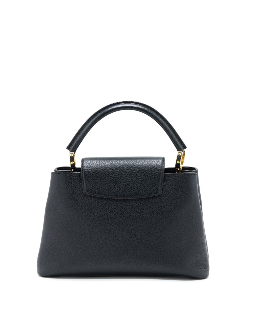 AAA Replica Louis Vuitton LV CAPUCINES MM TAURILLON BLACK GHW