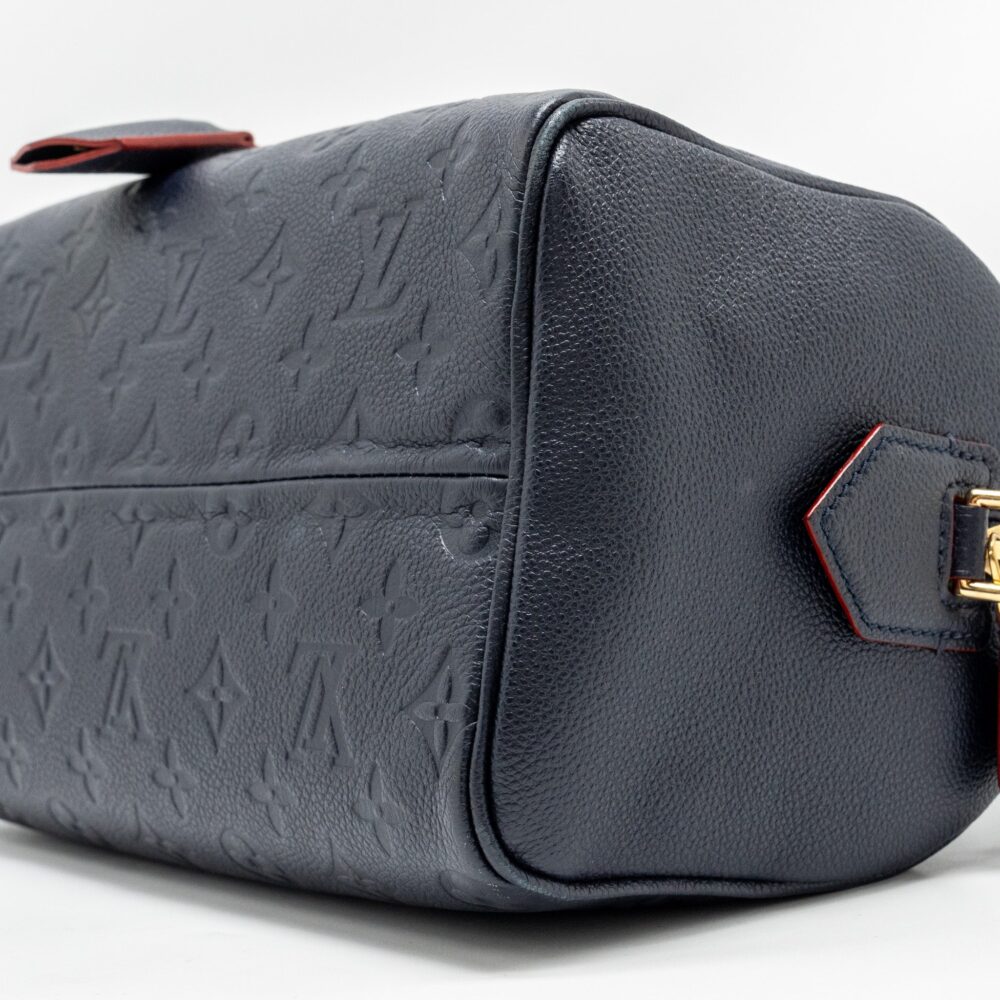 AAA Replica Louis Vuitton LV SPEEDY 25 BANDOULIERE MONOGRAM EMPREINTE NAVY/RED GHW