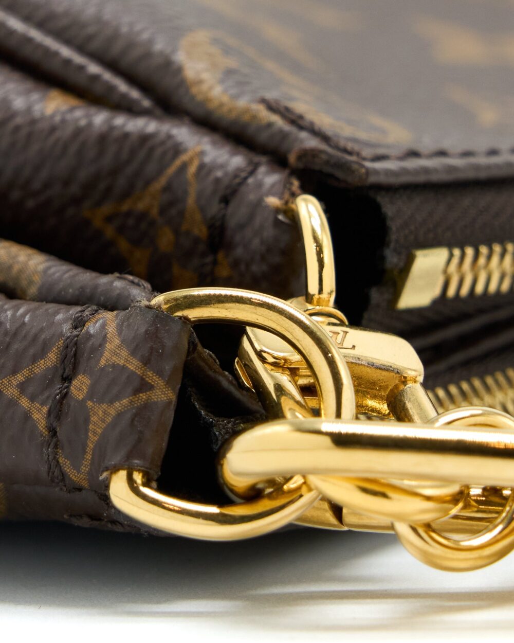 AAA Replica Louis Vuitton LV MULTI POCHETTE WITH KHAKI STRAP GHW