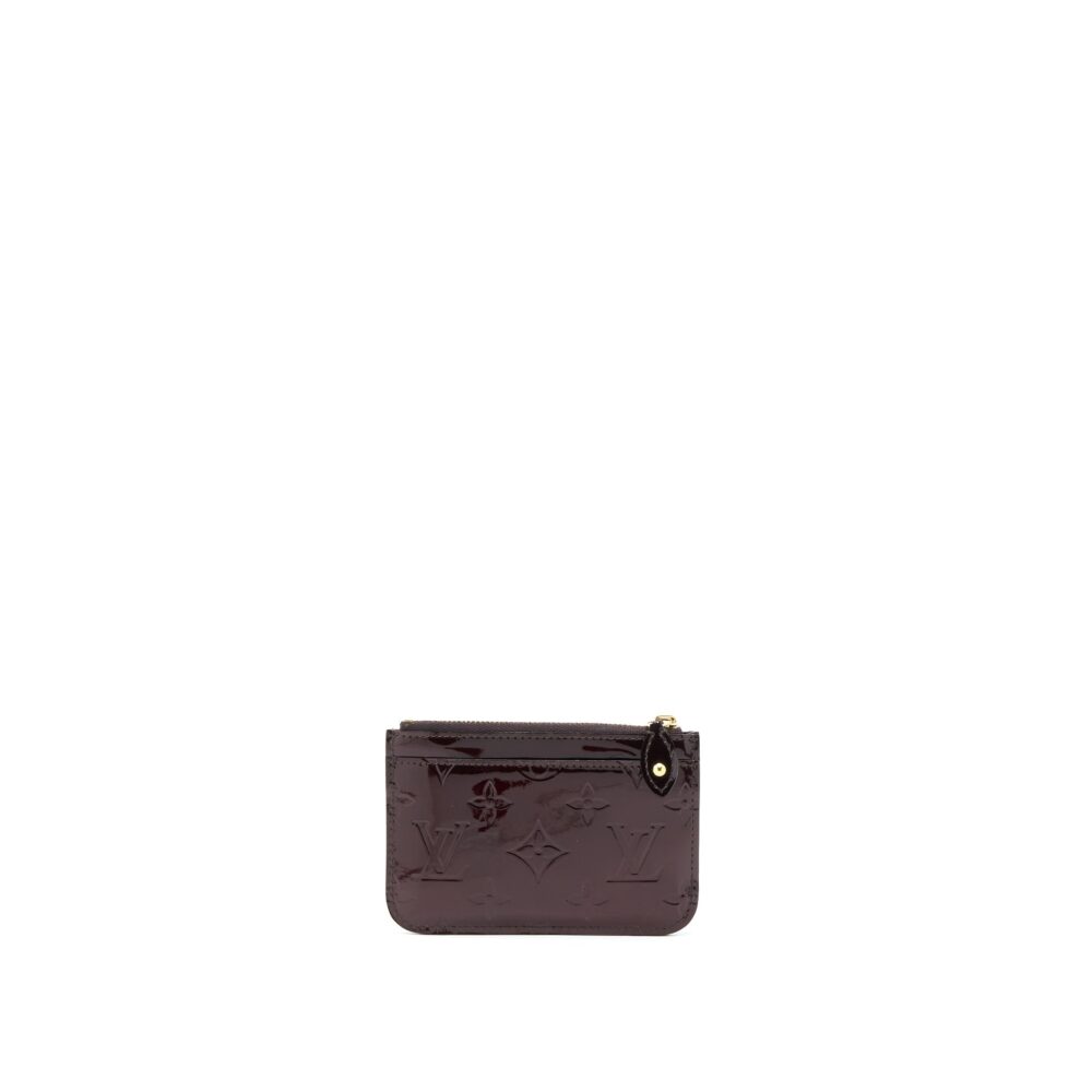 AAA Replica Louis Vuitton LV ZIPPY POUCH WITH KEY CHAIN PATENT DARK RED GHW
