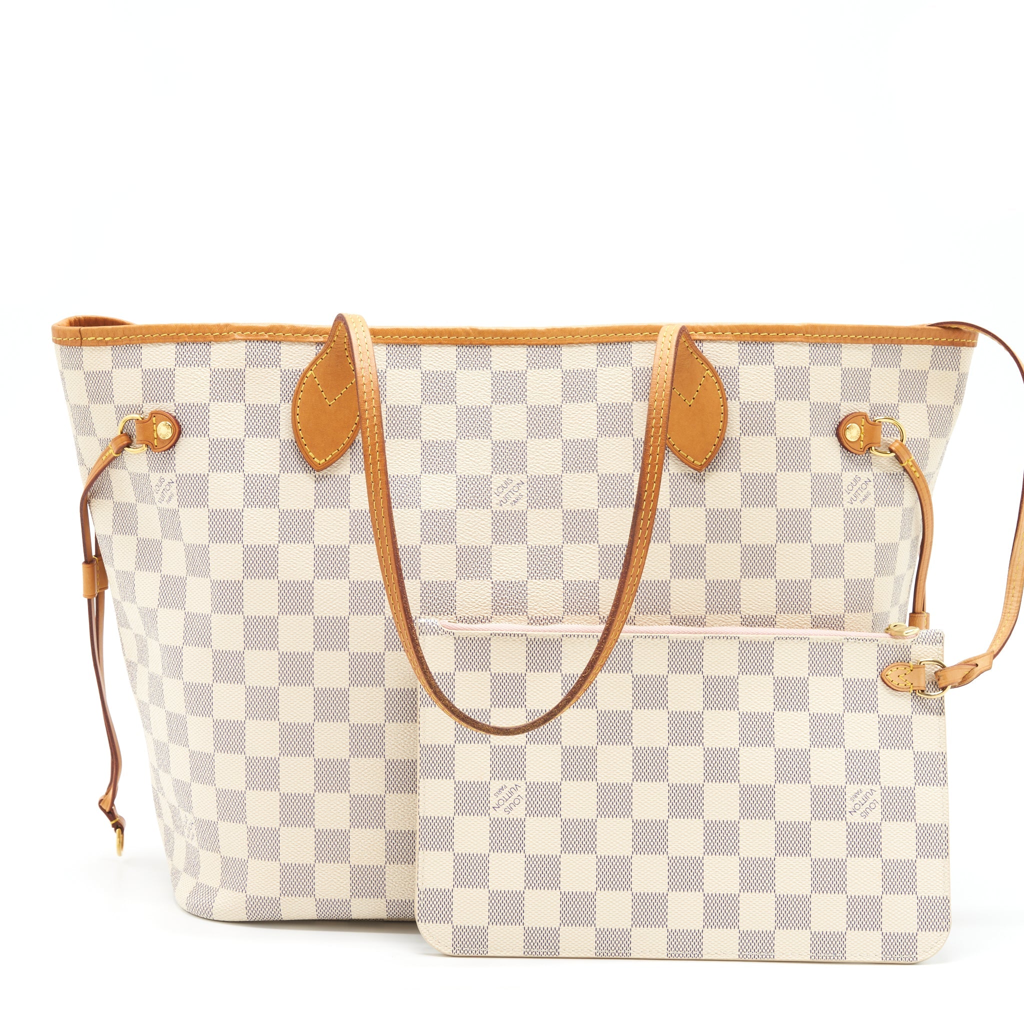 AAA Replica Louis Vuitton LV Neverfull MM Damier Azur GHW