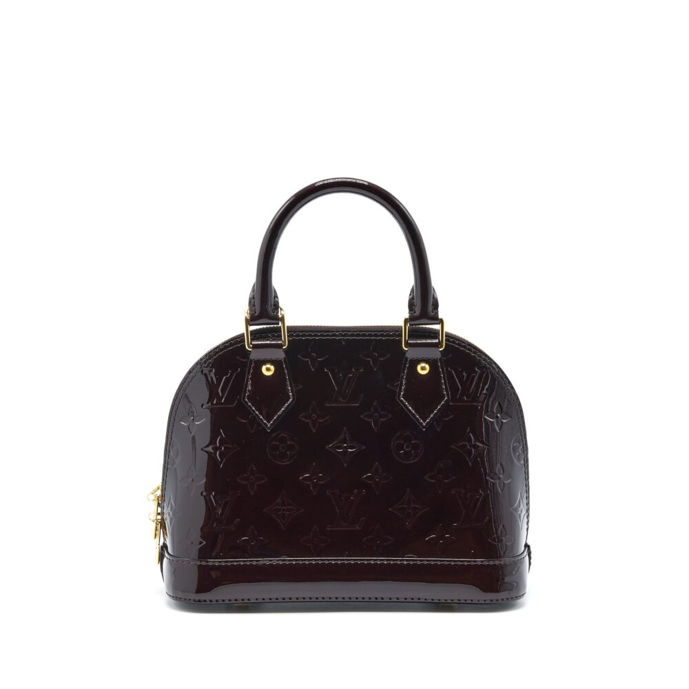 AAA Replica Louis Vuitton LV ALMA BB MONOGRAM VERNIS AMARANTE RED GHW (2022 VERSION)